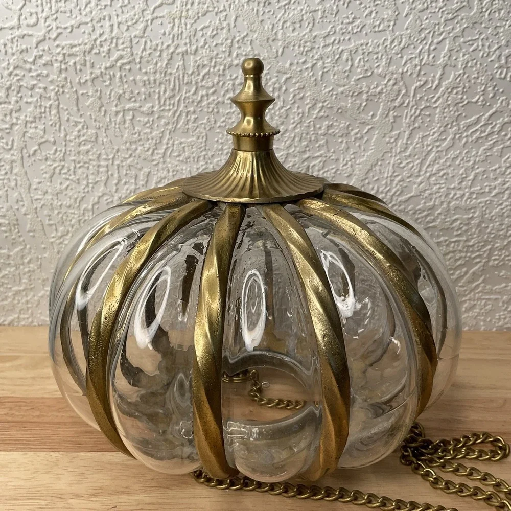 Vintage Large Oil / Candle Hanging Swag Lamp? ‎ with Unique Rare Heavy